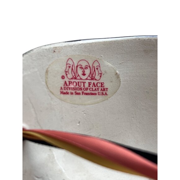 Vintage Clay Clown Face Mask With Ribbon Straps - Costume, Decor, Or Collectors - Picture 7 of 7